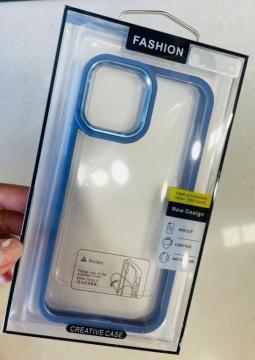 Coque Transparente avec Cadre Métal+Bouton Métal+Blister pour iPhone 12 Pro Max 6.7"